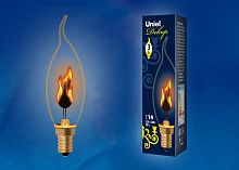 Лампа накаливания декоративная с типом свечения «эффект пламени» ТМ Uniel IL-N-CW35-3/RED-FLAME/E14 картинка 